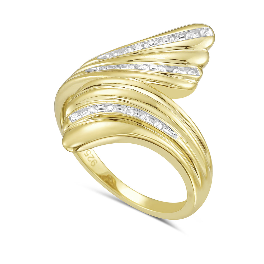 Swirl Gold & Diamond Ring