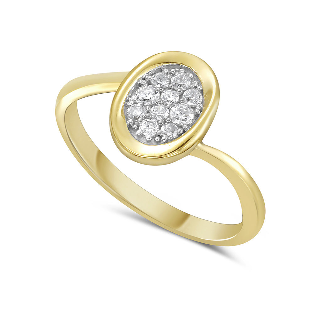14K ring with 10 round diamonds 0.20ct tw 5.5