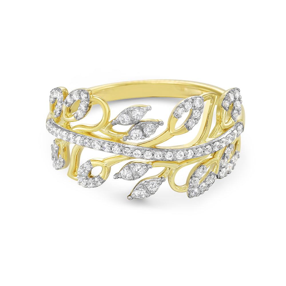 14K ring with 73 diamonds 0.33ct tw 5.5