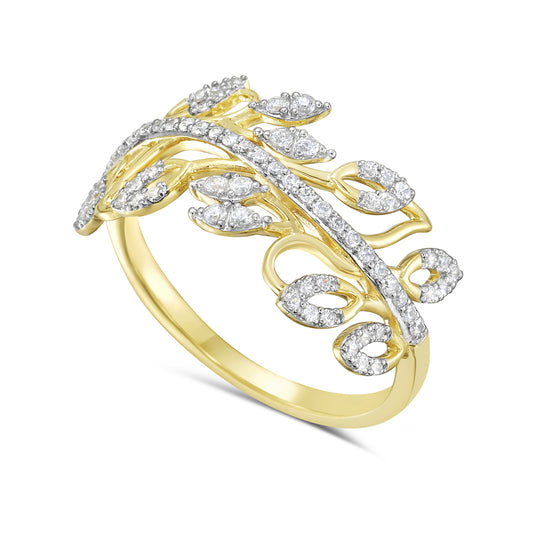 14K ring with 73 diamonds 0.33ct tw 5.5