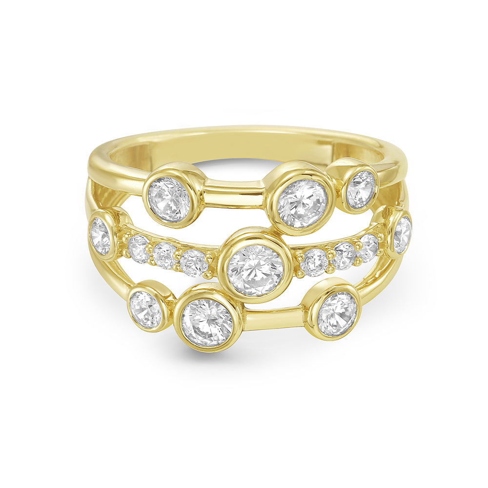 14K ring with 15 round diamonds 1.0ct tw 5.5