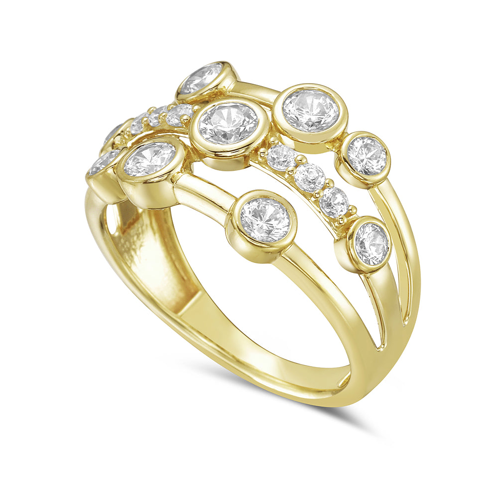 14K ring with 15 round diamonds 1.0ct tw 5.5