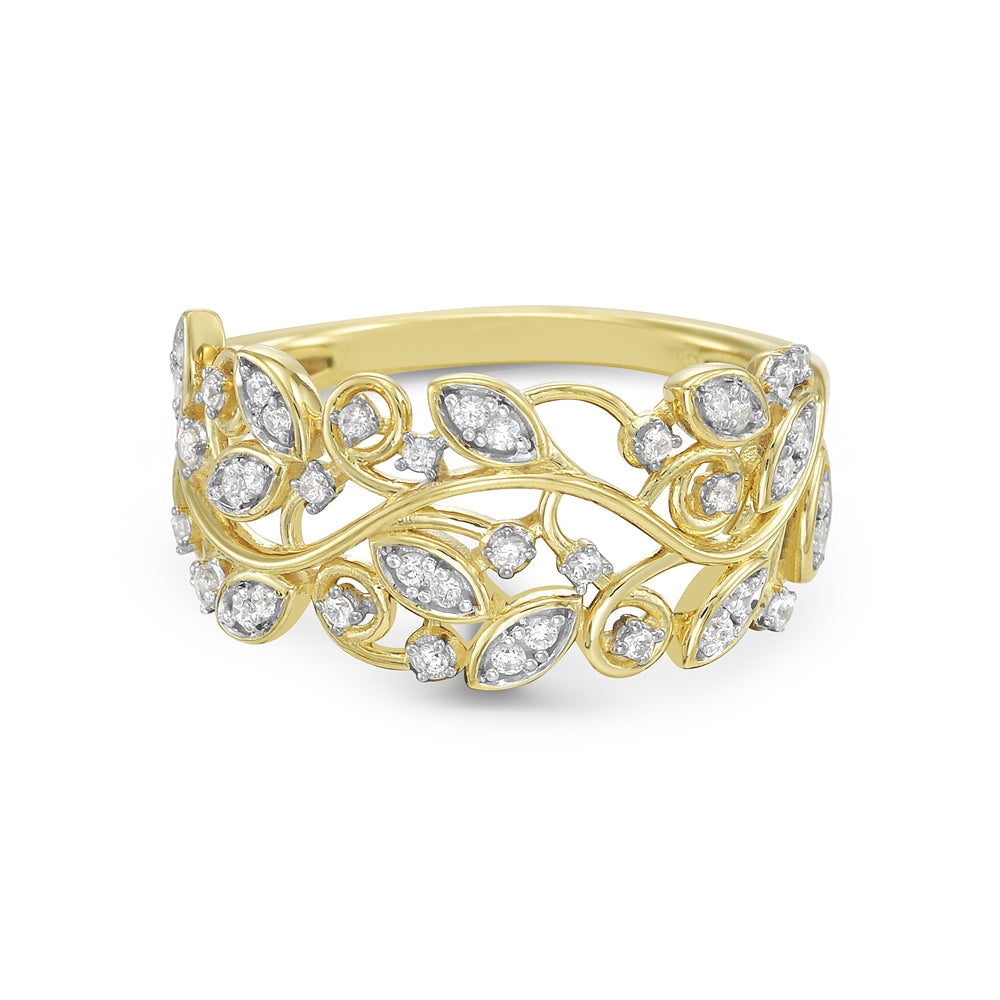 14K RING 39 DIAMONDS 0.2CT 5.5