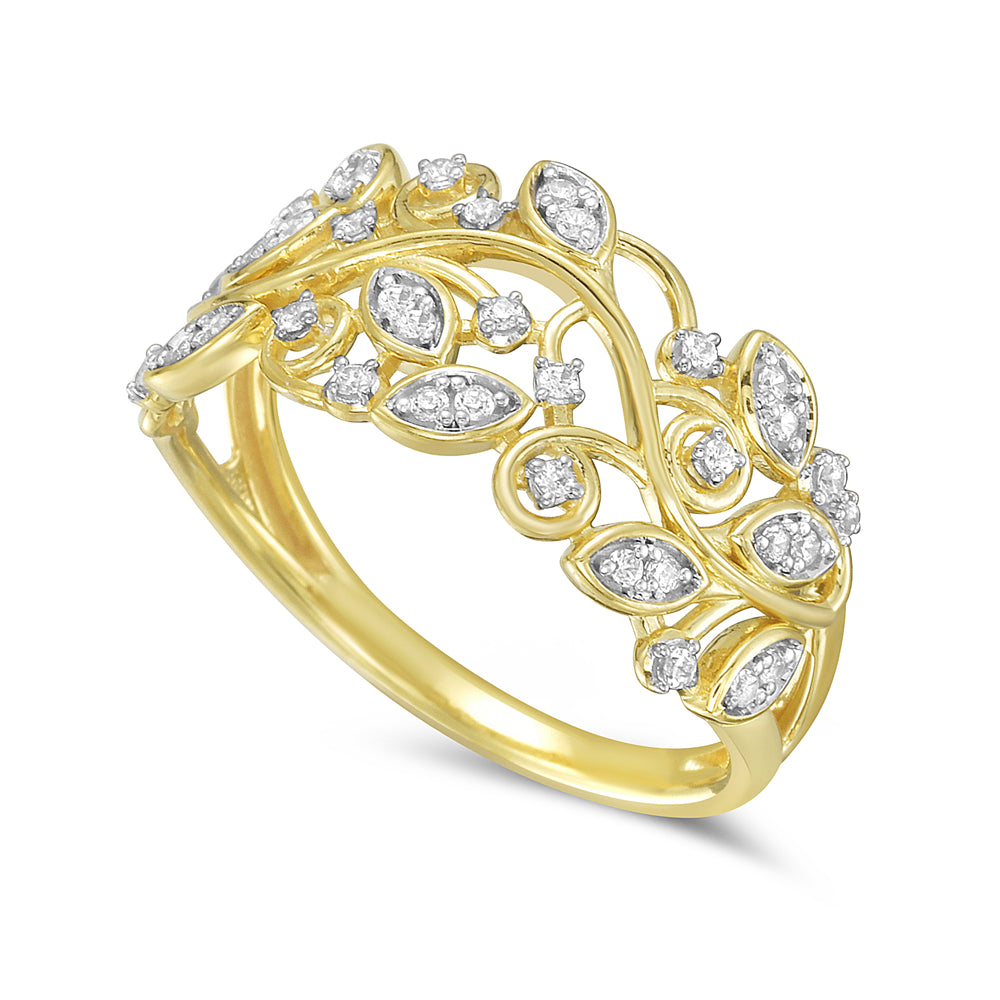 14K RING 39 DIAMONDS 0.2CT 5.5