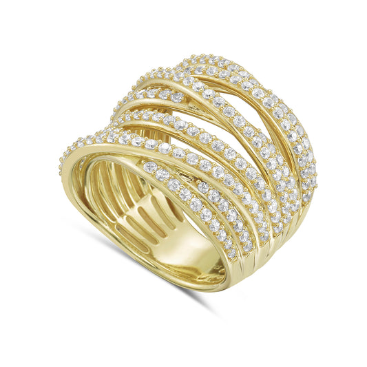 14K RING 184 DIAMONDS 1.75CT 5.5