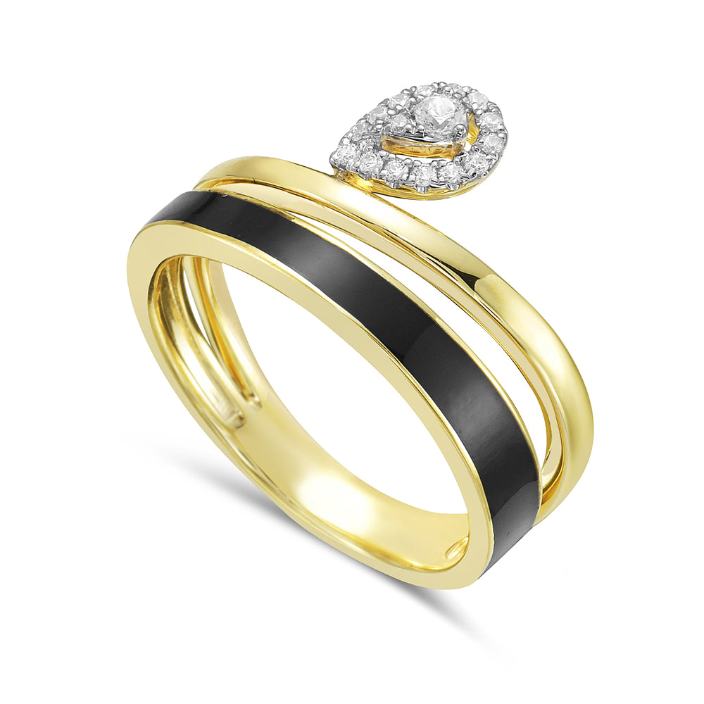 14KY ring with 16 diamonds 0.12ct tw 5.5