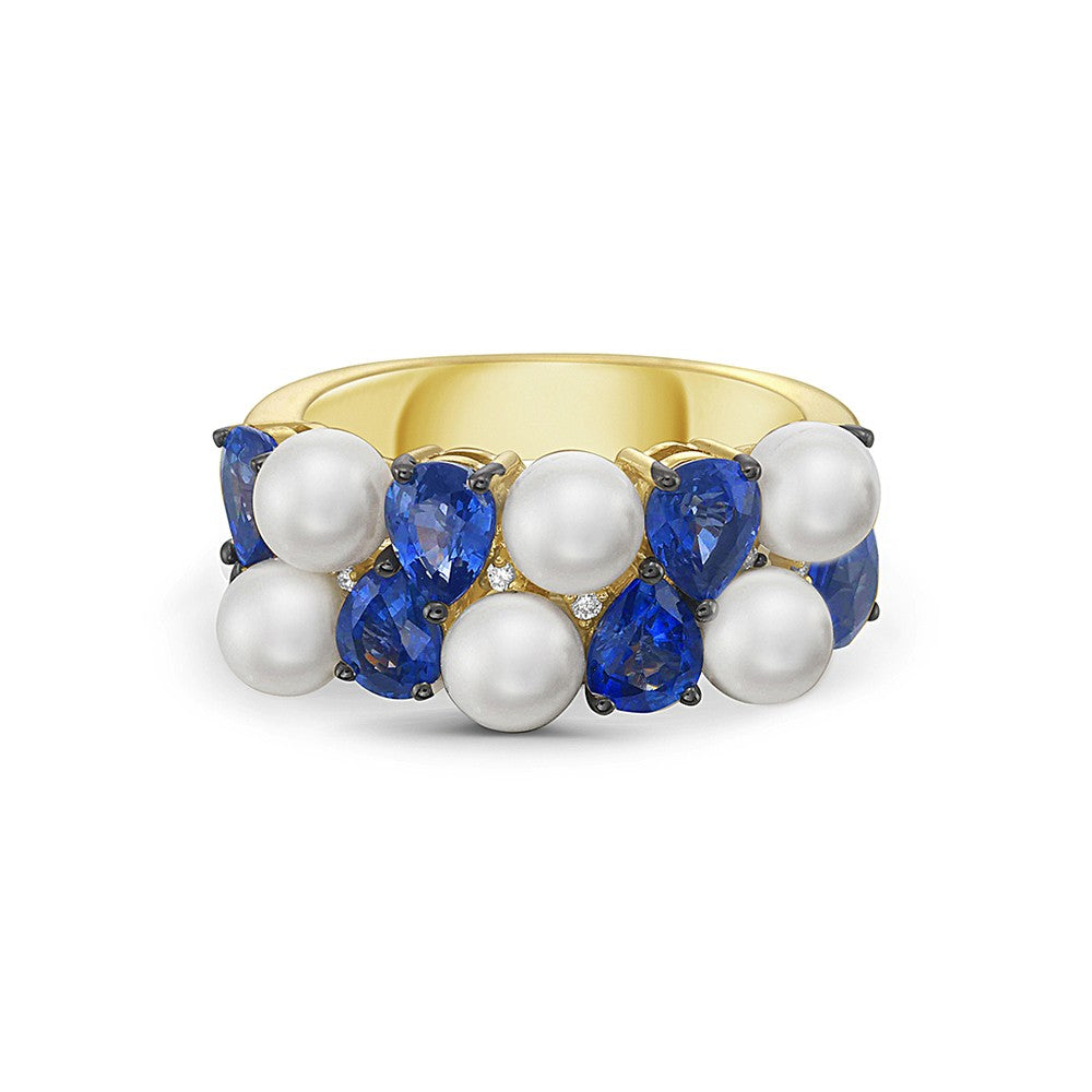 Sapphire & Pearl Combination Ring
