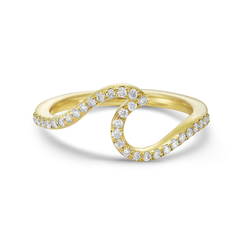 Wave Ring in 14K Gold and Diamonds