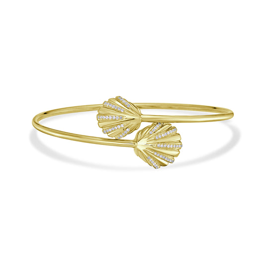 14mm flexible double shell bangle with 64 diamonds 0.19ct
