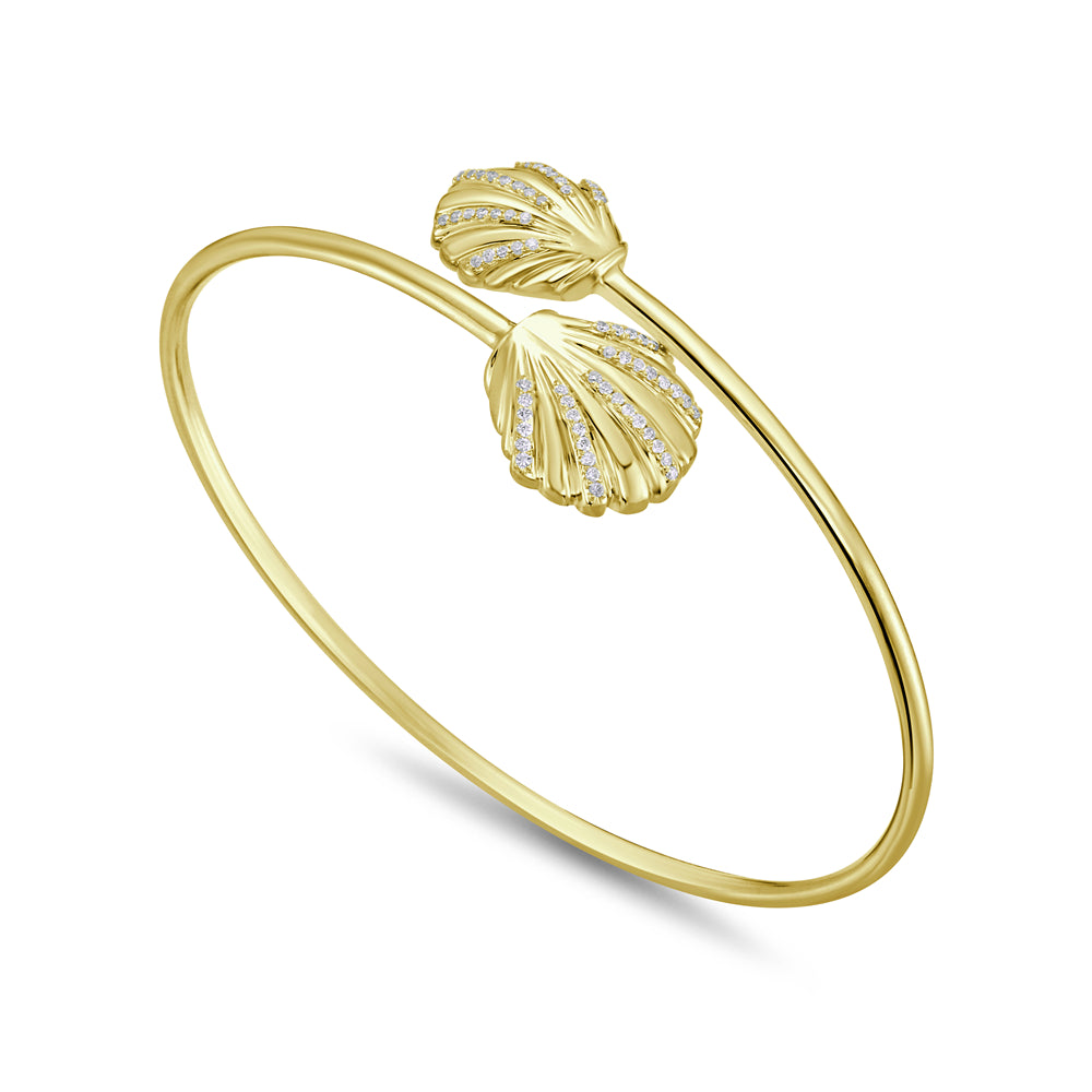 14mm flexible double shell bangle with 64 diamonds 0.19ct