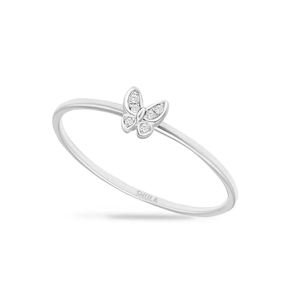 BUTTERFLY RING WITH 6 DIAMONDS 0.02CT