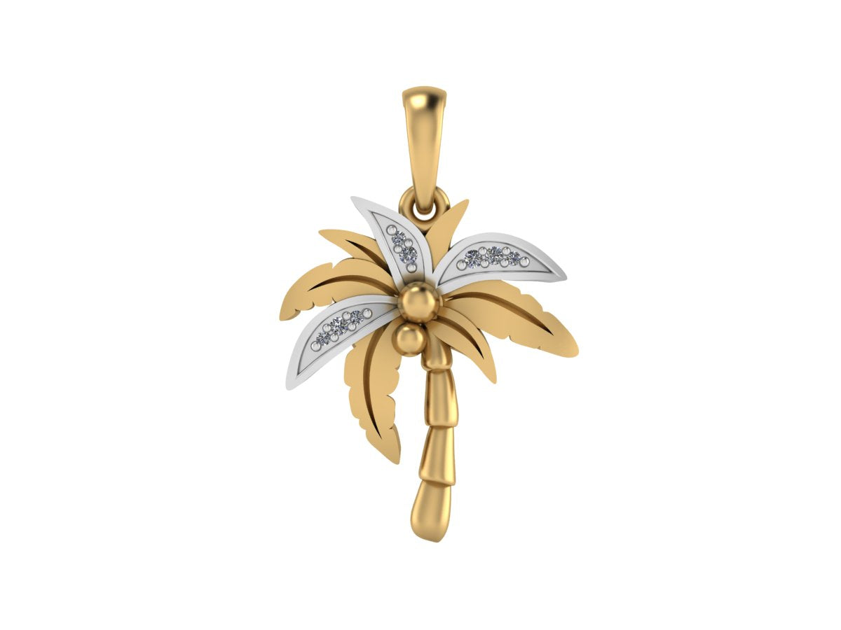 Gold plated sterling palm tree pendant