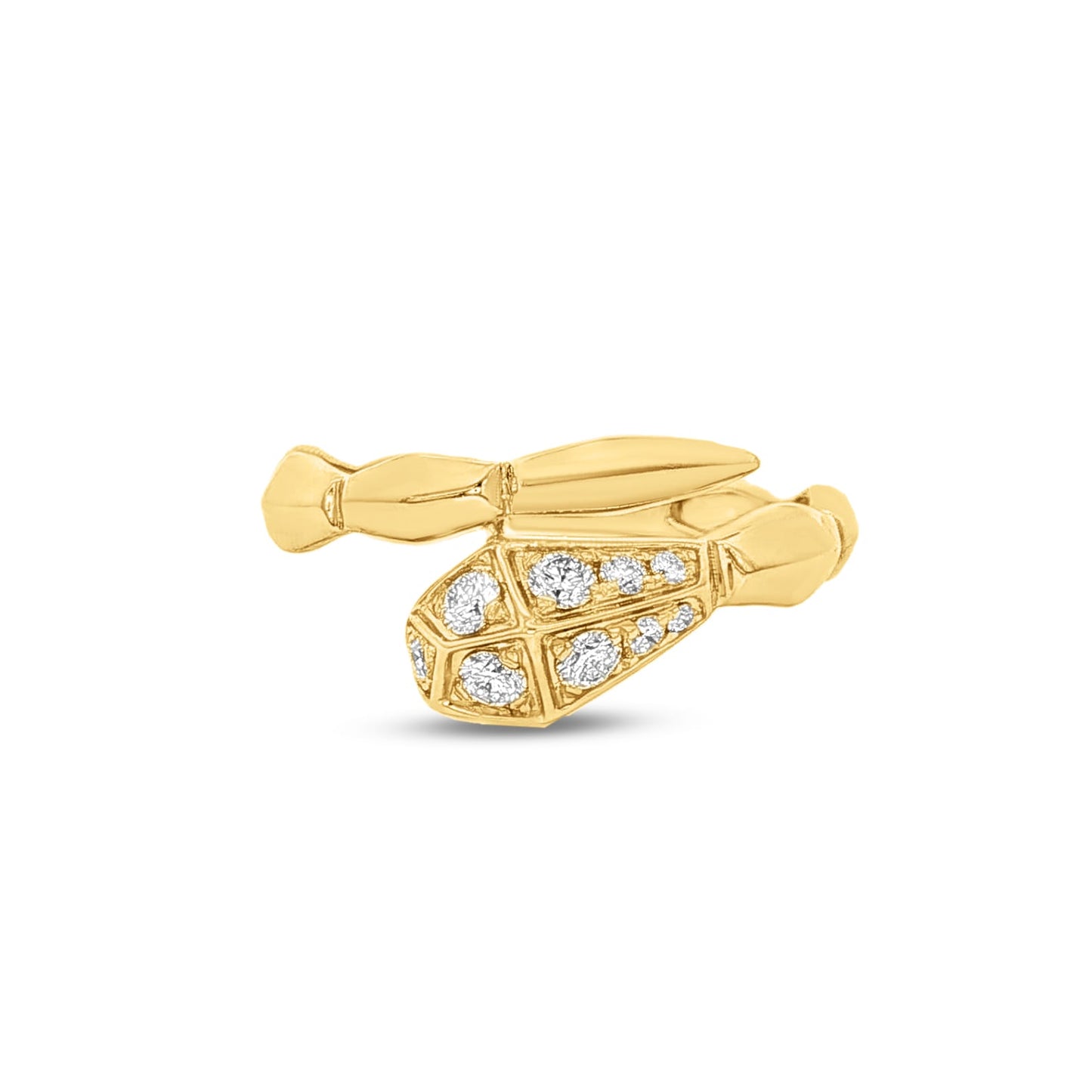 14k 9mm snake ring with 9 diamonds 0.24ct