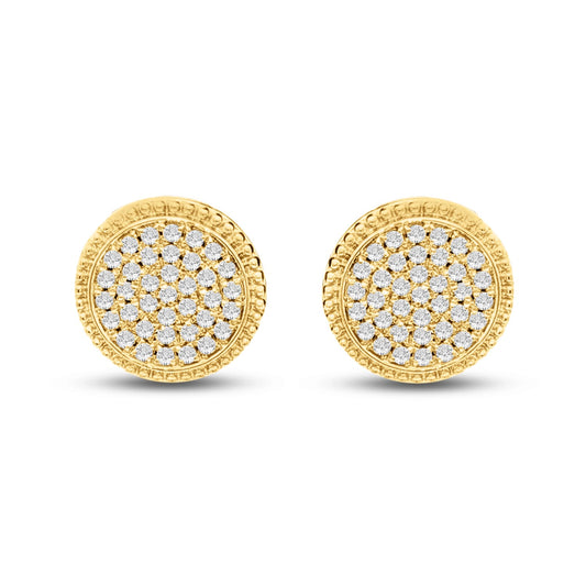 14KY round earrings with 74 diamonds 0.444 ct.