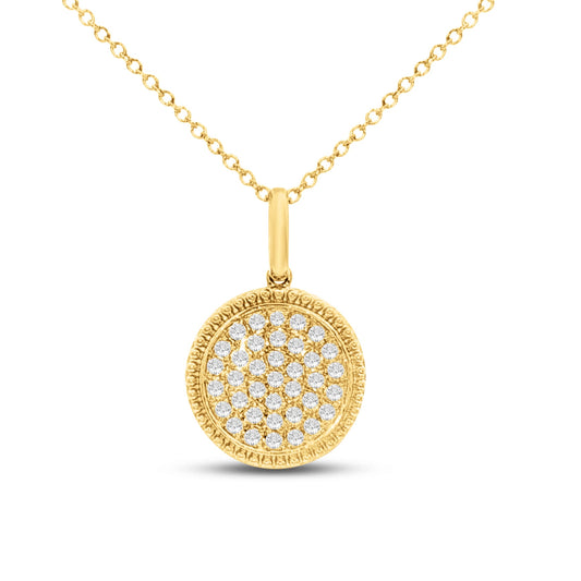 14KY round necklace with 37 diamonds 0.296ct