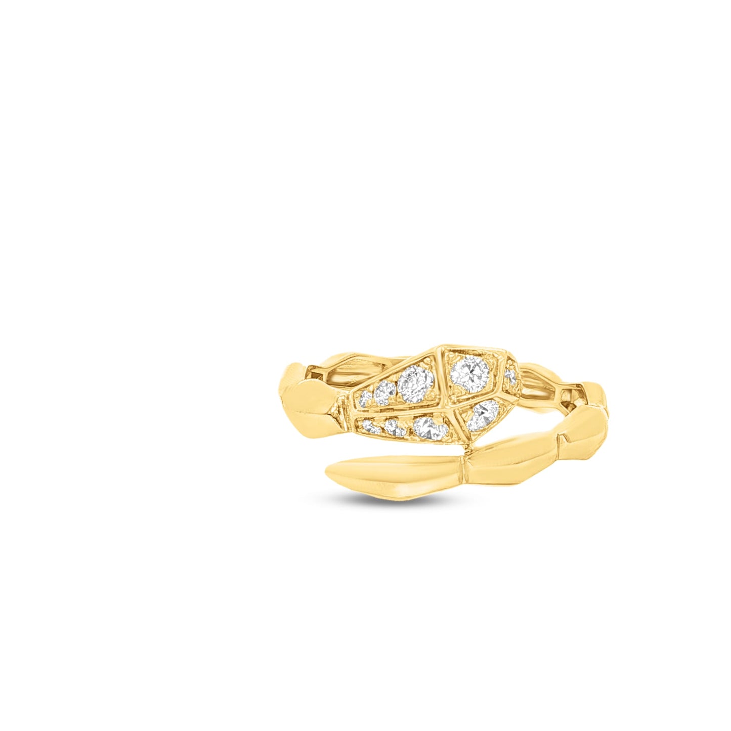 14k 9mm snake ring with 9 diamonds 0.24ct