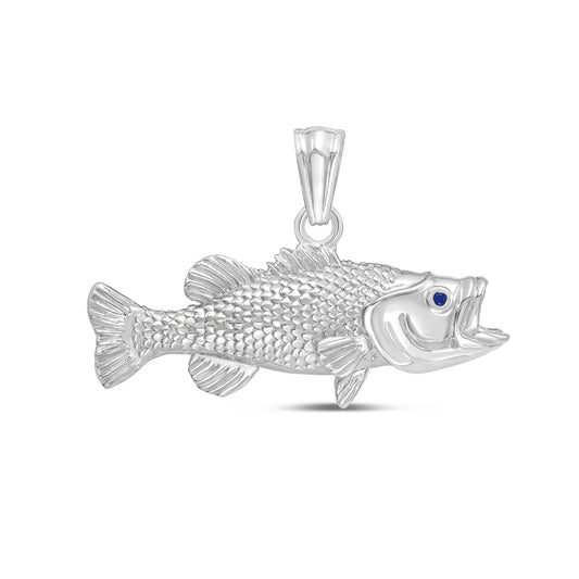 33mm x 16mm sterling silver fish pendant