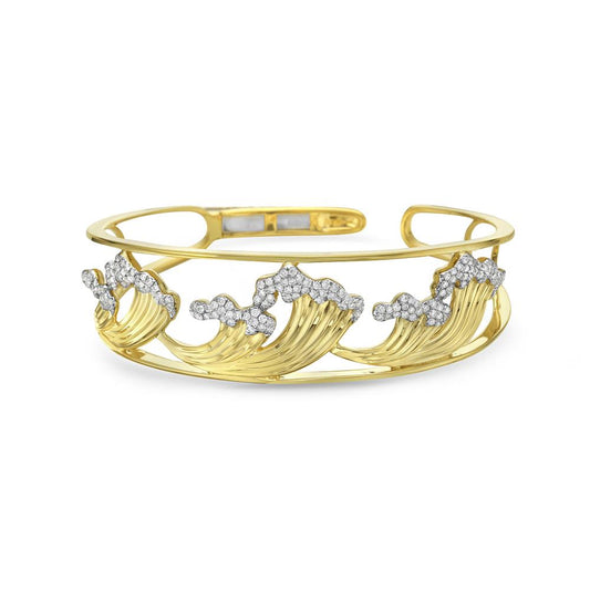 14K 18.5MM WAVE BANGLE WITH 170 DIAMONDS 1.02CT