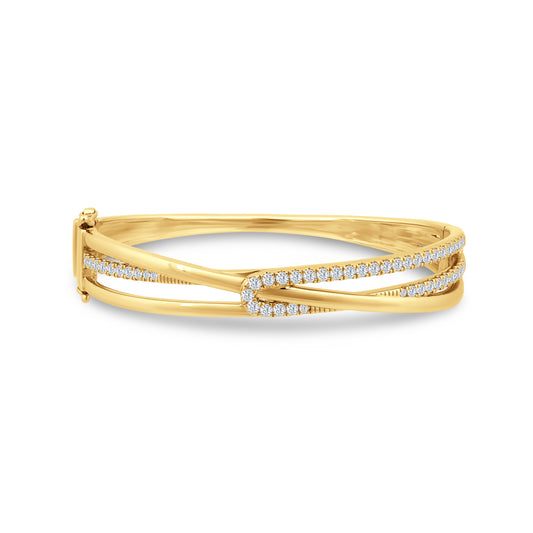 14K CLIP DESIGN BANGLE WITH 1.50CT DIAMONDS