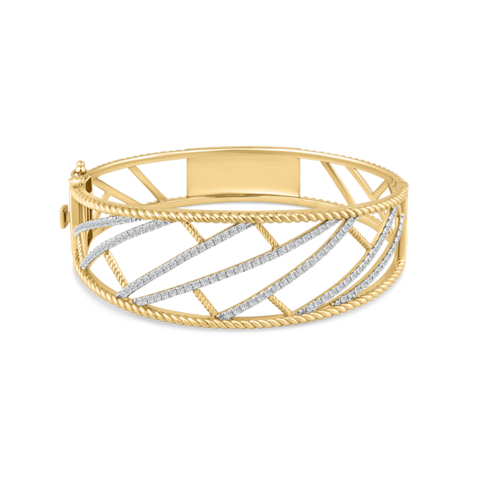 14K BANGLE WITH 124 DIAMONDS 1.67CT