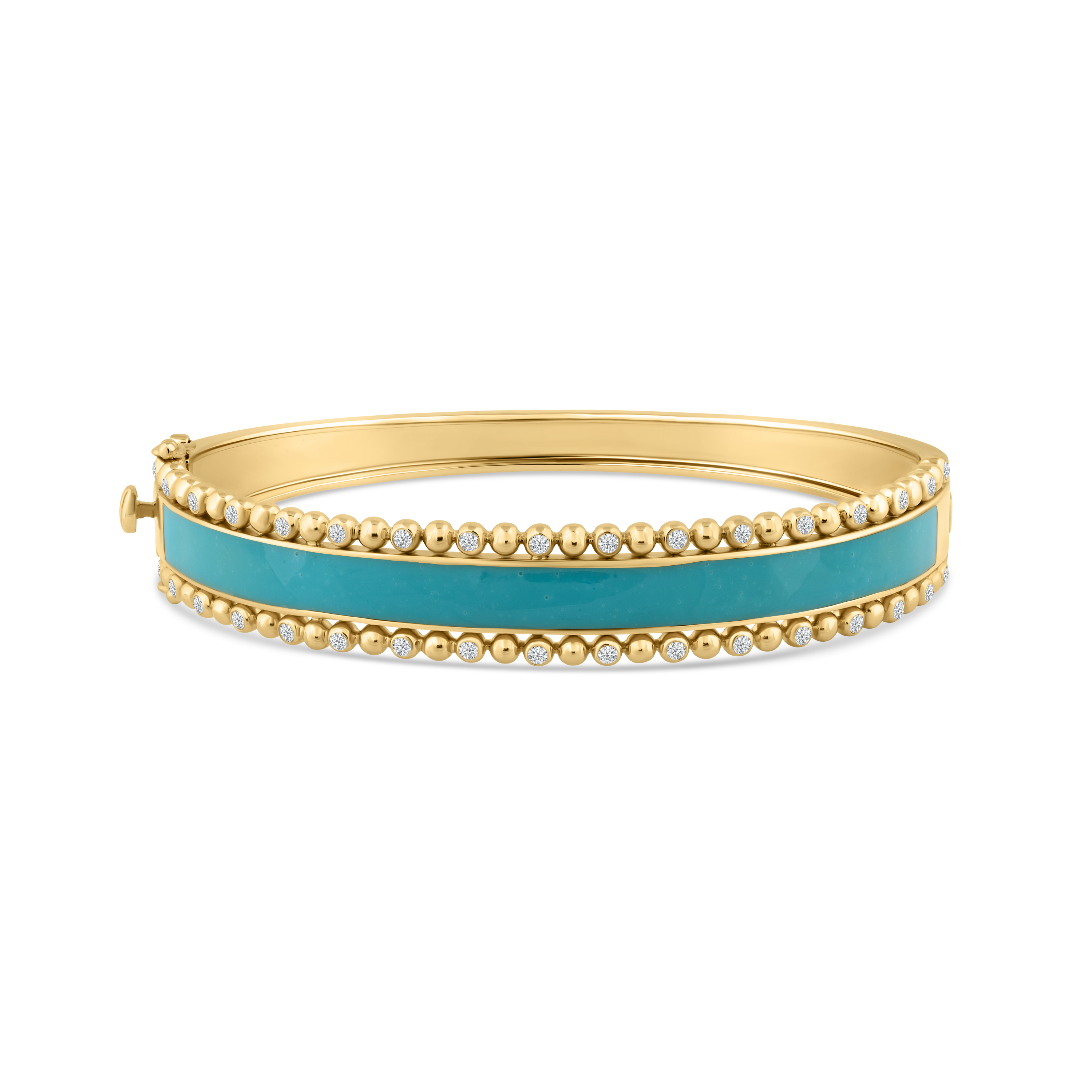 14K GREEN ENAMEL BANGLE WITH 34 DIAMONDS 0.49CT – Shula NY