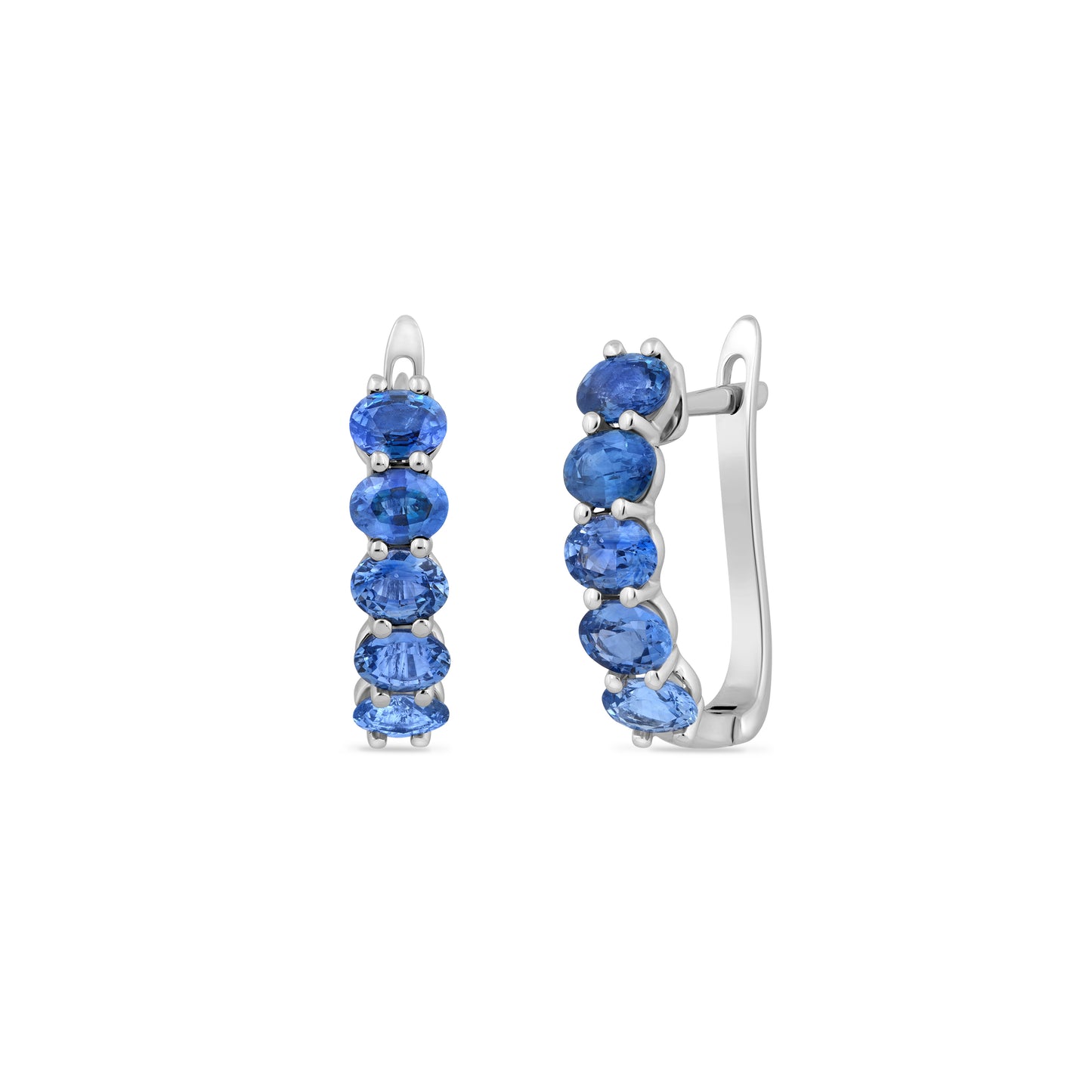 14K EARRINGS WITH 10 BLUE FANCY SAPPHIRES 2.06CT