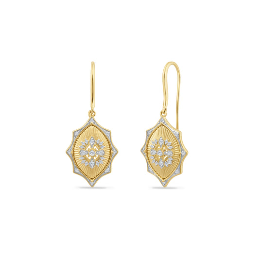 14K EARRINGS WITH 50 DIAMONDS 0.26CT WITH LEAVER BACKS