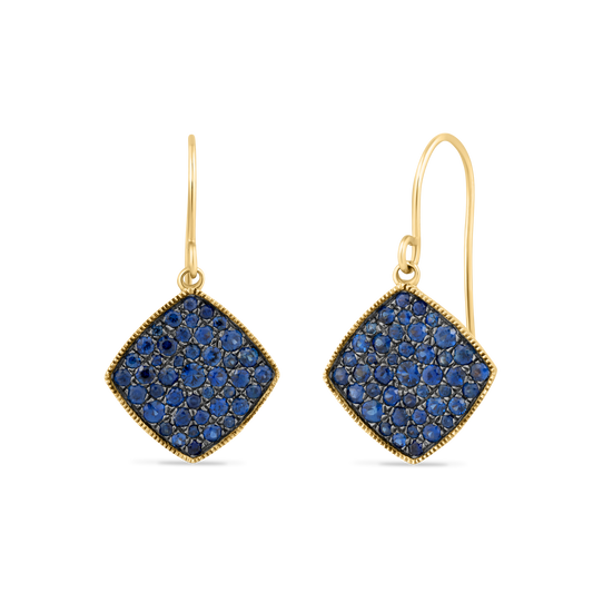 14K BLUE SAPPHIRES 1.52 CT WIRE EARRINGS