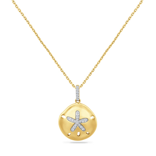 15MM SAND DOLLAR 0.1CT ON 18 INCHES CHAIN