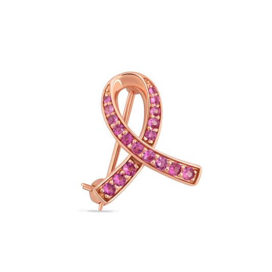 14K CANCER PIN SET WITH SAPPHIRES 0.35CT 2.1K