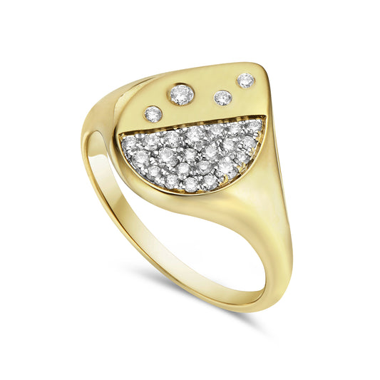 14K PEAR SHAPED RING WITH 25 DIAMONDS 0.27CT