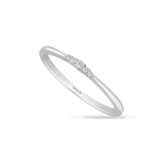 14K THIN BAND WITH 5 DIAMONDS 0.05CT