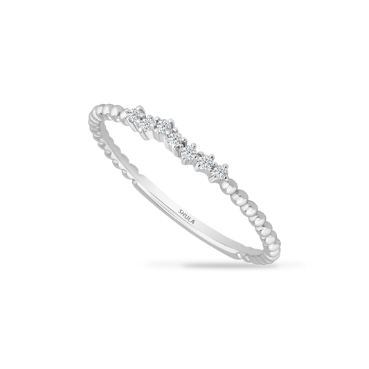 14K THIN BAND WITH 7 DIAMONDS 0.06CT