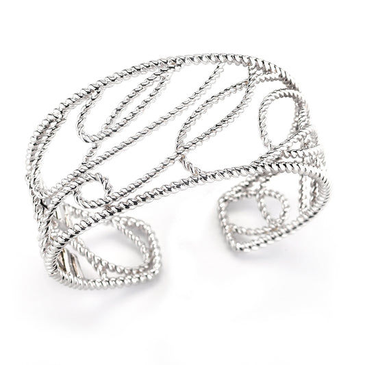 STERLING SILVER CABLE DESIGN BANGLE