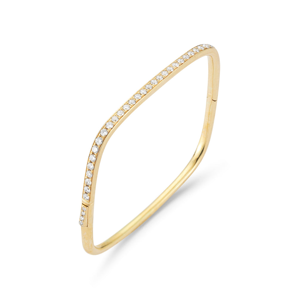 14K SQUARE BANGLE WITH DIAMONDS 1.25CT