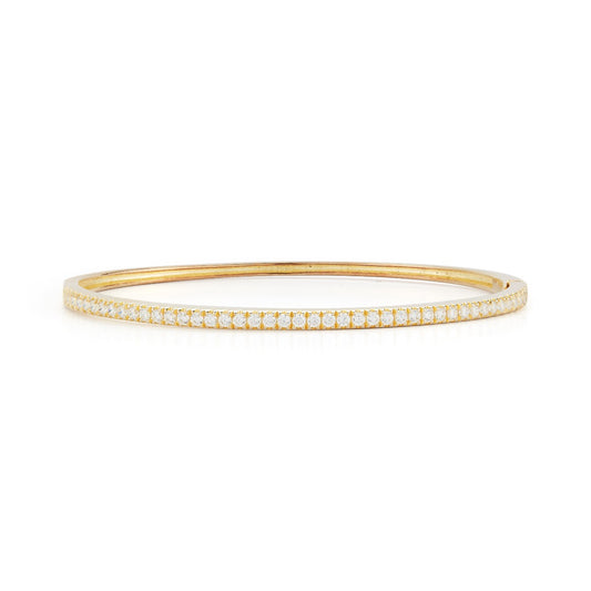 14K CLASSIC BANGLE PERFECT STACKING WITH DIAMONDS 1.07CT