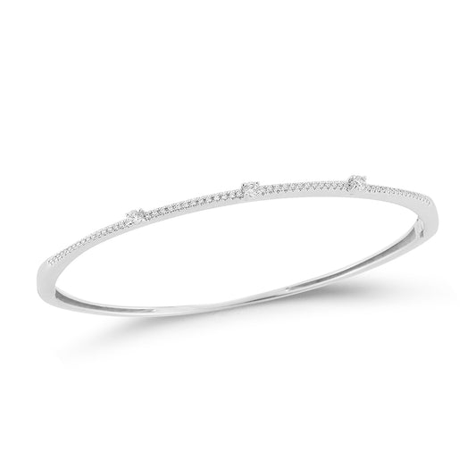 14K OVAL BANGLE WITH 63 DIAMONDS 0.35CT