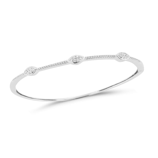 14K OVAL BANGLE WITH 64 DIAMONDS 0.44CT