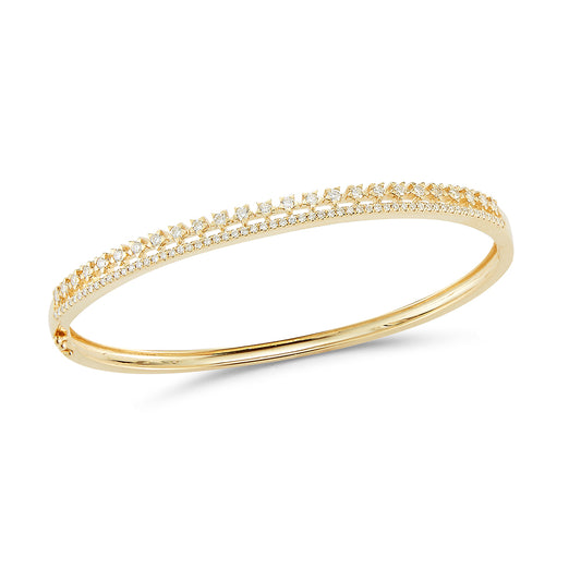 14K CROWN SHAPED BANGLE WITH DIAMONDS 0.85CT