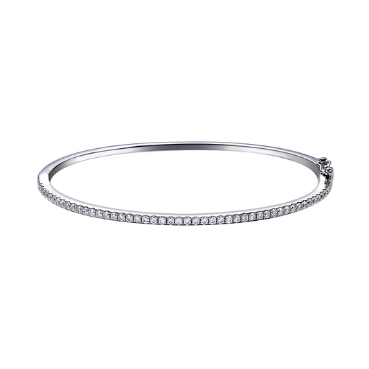 14K OVAL BANGLE WITH 49 DIAMONDS 0.71CT
