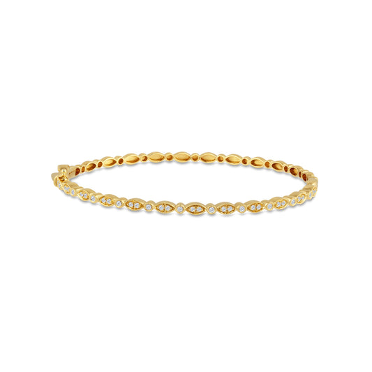 14K BANGLE WITH DIAMONDS 0.27CT