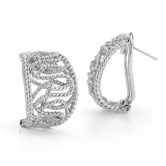 STERLING SILVER AND DIAMONDS EARRINGS
