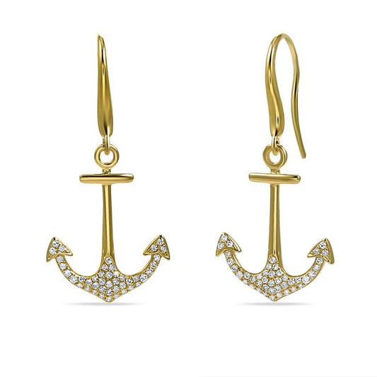 14K ANCHOR EARRINGS WITH 86 DIAMONDS 0.27CT