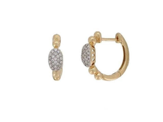 14K HOOP EARRINGS WITH DIAMONDS 0.13CT