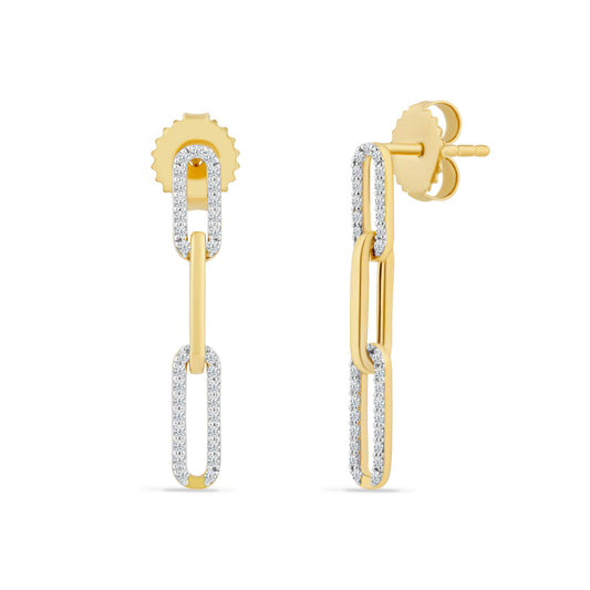 14K TRIPLE OVAL EARRINGS WITH 0.52CT DIAMONDS