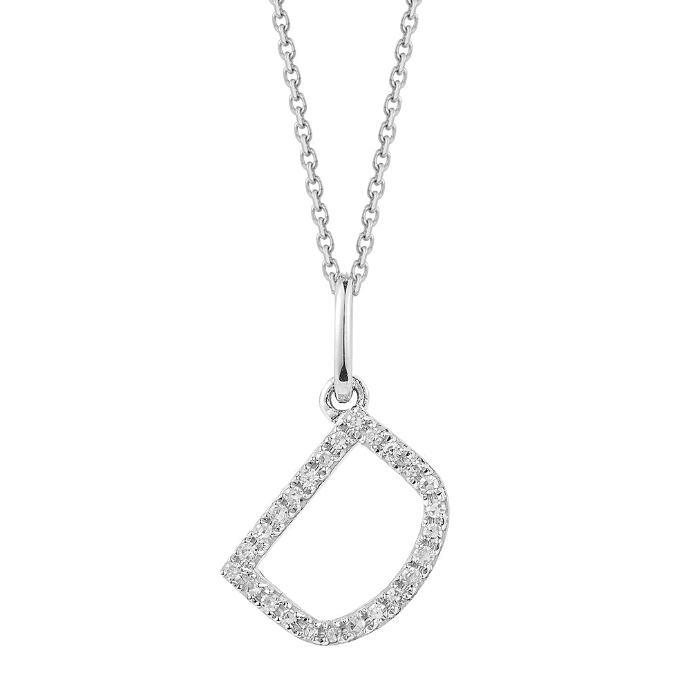 14K DIAMOND INITIAL D ON 18 INCHES CHAIN – Shula NY