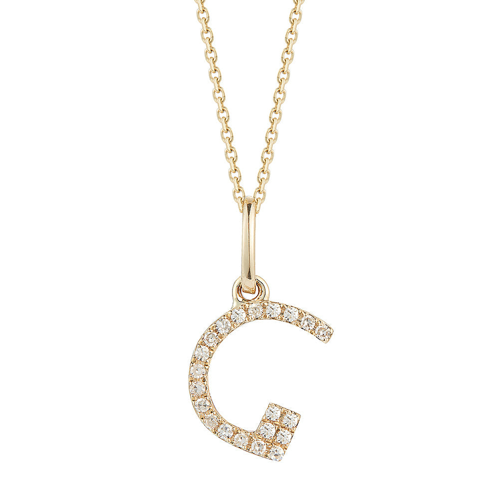 14K DIAMOND INITIAL G ON 18 INCHES CHAIN