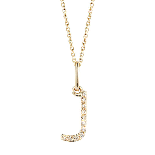14K DIAMOND INITIAL J ON 18 INCHES CHAIN