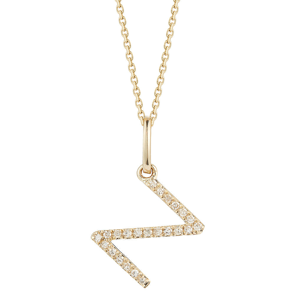 14K DIAMOND INITIAL Z ON 18 INCHES CHAIN