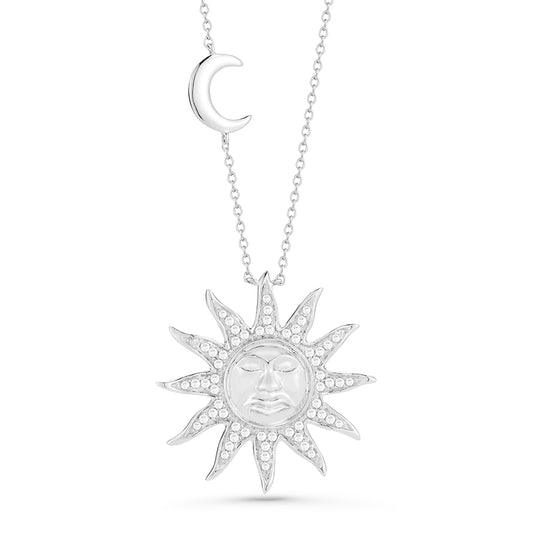 14KY SUN NECKLACE 60 DIAMONDS 0.34C 18" CHAIN